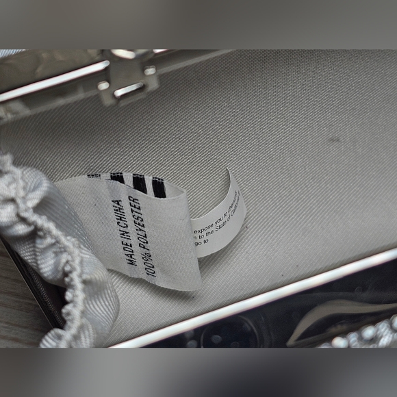 Silver Evening Clutch with chain - Picture 4 of 9